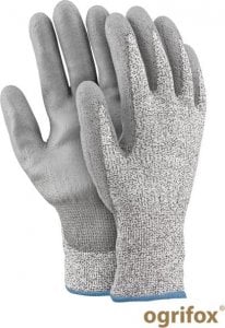 Ogrifox OX-STEEL-PU - rękawice ochronne z przędzy HDPE powlekane poliuretanem, min. 12 par 10 1