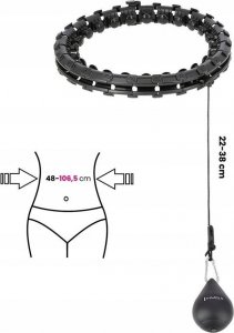 HMS Hula hop z wypustkami i obciążnikiem HHW01 Czarne 7