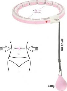 HMS Hula hop HHW06 z wypustkami, obciążnikiem i licznikiem różowe 2