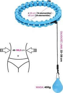 HMS Hula hop z wypustkami i obciążnikiem HHW01 niebieskie 2