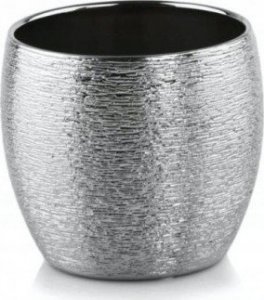 Polnix Doniczka ceramiczna kula na kwiaty srebrna 11 cm 1