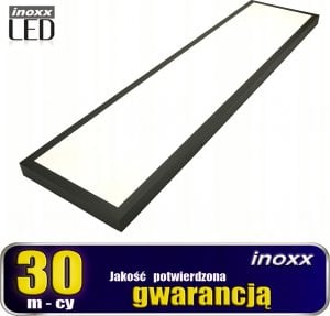 Lampa sufitowa Nvox Panel led sufitowy 120x30 60w lampa slim kaseton 6000k zimny+ ramka natynkowa czarna 1