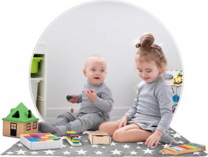 Namiot tipi dla dzieci z girlandą i światełkami Nukido - szare w gwiazdki 5