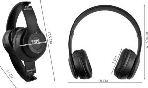Słuchawki Ikonka Słuchawki bezprzewodowe S5069 - czarne 14