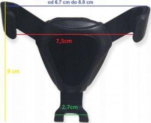 4kom.pl Uchwyt samochodowy uniwersalny grawitacyjny 3w1 Holder na telefon na deskę kratkę szybę Czarny 3