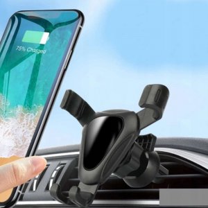 4kom.pl Uchwyt samochodowy uniwersalny grawitacyjny 3w1 Holder na telefon na deskę kratkę szybę Czarny 6