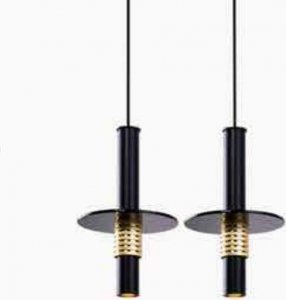 Lampa wisząca Amplex LAMPA wisząca ALVITO 0533 Amplex metalowa OPRAWA tuby na listwie ZWIS loftowy czarny złoty 1