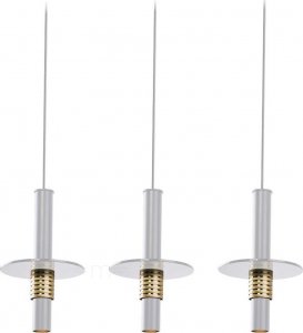Lampa wisząca Amplex LAMPA wisząca ALVITO 0536 Amplex metalowa OPRAWA zwis na listwie kaskada w stylu loftowym biała złota 1