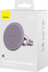 Baseus Baseus C01 samochodowy uchwyt magnetyczny do smartfona na kratkę wentylacyjną fioletowy (SUCC000105) 5