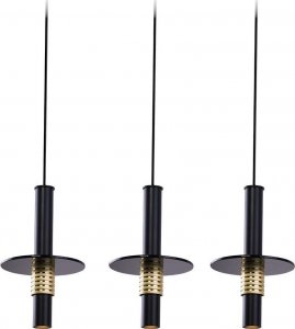 Lampa wisząca Amplex LAMPA wisząca ALVITO 0535 Amplex loftowa OPRAWA metalowa kaskada ZWIS na listwie czarny złoty 1