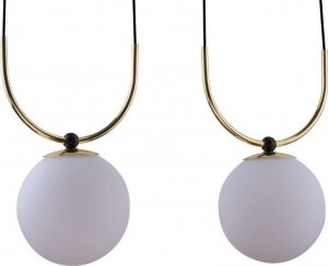 Lampa wisząca Amplex LAMPA wisząca BALOS 0408 Amplex modernistyczna OPRAWA szklane kule balls zwis czarny złoty 1