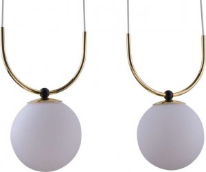 Lampa wisząca Amplex LAMPA wisząca BALOS 0411 Amplex modernistyczna OPRAWA szklane kule balls zwis biały złoty 1