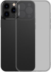 Baseus Baseus Frosted Glass Case etui pokrowiec do iPhone 13 Pro Max sztywna obudowa z żelową ramką czarny (ARWS001101) 1