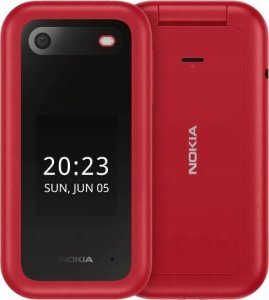 Telefon komórkowy Nokia Zestaw Nokia 2660 Flip 4G Dual Sim Czerwony + Ładowarka biurkowa 1