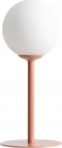 Lampa stołowa Aldex Okrągła lampa gabinetowa Pinne kulista ze szkła różowa biała 1
