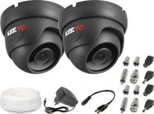 Keeyo Zestaw do monitoringu 2x kamera LV-AL25HD-II zasilacz przewód akcesoria Keeyo Podgląd TV 1