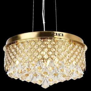 Lampa wisząca Auhilon Kryształowa lampa wisząca Amapoli glamour nad stół złota 1
