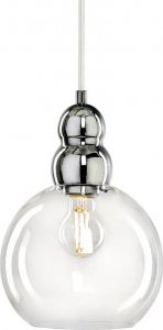 Lampa wisząca Auhilon Wisząca lampa loftowa Akso do pokoju chrom przezroczysta 3