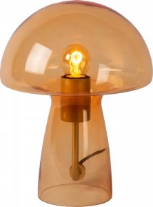Lampa stołowa Lucide Loftowa lampa stołowa Fungo szklany grzybek bursztynowy 1