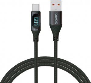Kabel USB Savio USB-A - USB-C 1 m Czarny (SAVKABELCL-172) 1