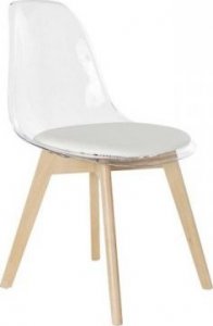 DKD Home Decor Krzesło do Jadalni DKD Home Decor Naturalny Drewno Przezroczysty Biały Poliwęglany (54 x 47 x 81 cm) 1