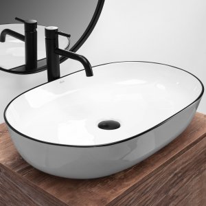 Umywalka REA-U6210 Umywalka nablatowa CLEO WHITE/BLACK EDGE CE.REA.U-CLEO-WHITE/BLACK-EDGE 2