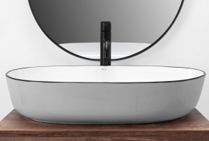 Umywalka REA-U6210 Umywalka nablatowa CLEO WHITE/BLACK EDGE CE.REA.U-CLEO-WHITE/BLACK-EDGE 3