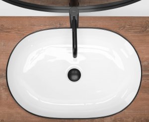 Umywalka REA-U6210 Umywalka nablatowa CLEO WHITE/BLACK EDGE CE.REA.U-CLEO-WHITE/BLACK-EDGE 4