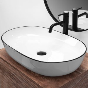 Umywalka REA-U6210 Umywalka nablatowa CLEO WHITE/BLACK EDGE CE.REA.U-CLEO-WHITE/BLACK-EDGE 5