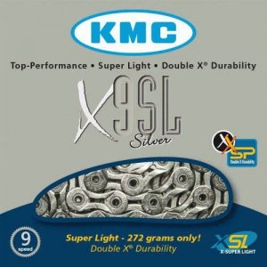 KMC Łańcuch 9-rzęd KMC X-9SL 114-ogniw niklowany (Super Light) z zapinką Uniwersalny 2