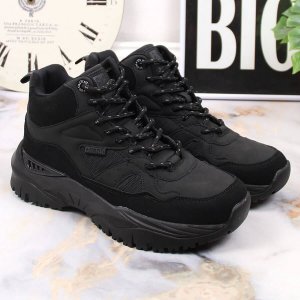 Big Star Buty sportowe damskie wysokie czarne KK274356 36 2