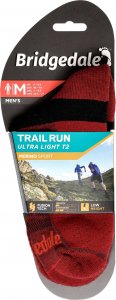 Bridgedale Skarpety do biegania Bridgedale Ultra Lt T2 Merino Sport Low - red 40 - 43 5