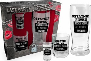 NIEZBĘDNIK KAWALERSKI-ZESTAW: SZKLANKA DO PIWA 400ML, SZKLANKA DO WHISKY 270ML, KIELISZEK DO WÓDKI 35ML (CZARNY) 1