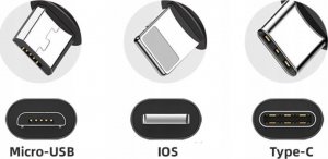 Kabel USB BRDRC microUSB - USB-C 0.15 m Czarno-szary 2