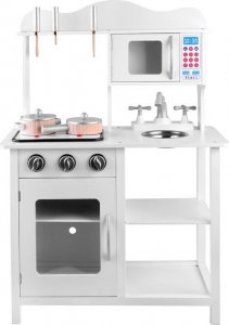 Jokomisiada Biała drewniana kuchnia dla dzieci indukcja ZA4127 2