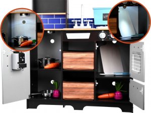 Jokomisiada Loft Kuchnia drewniana dla dzieci lodówka ZA4129 7