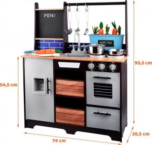 Jokomisiada Loft Kuchnia drewniana dla dzieci lodówka ZA4129 8