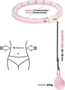 HMS HHW06 PINK HULA HOP Z WYPUSTKAMI I OBCIĄŻNIKIEM + LICZNIK HMS 13