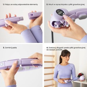 HMS Hula-Hop z wypustkami, obciążnikiem i licznikiem HHW09 HMS fioletowy 12