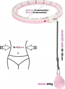 HMS Hula-Hop z wypustkami, obciążnikiem i licznikiem HHW06 HMS różowy 19