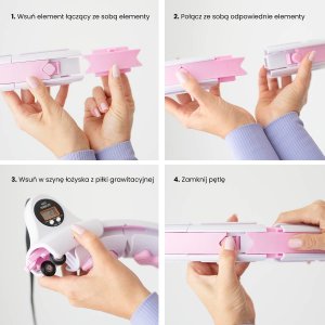 HMS Hula-Hop z wypustkami, obciążnikiem i licznikiem HHW06 HMS różowy 7