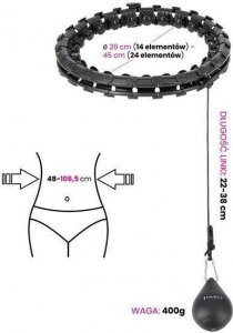 HMS Hula-Hop z wypustkami i obciążnikiem HHW01 HMS czarny 16