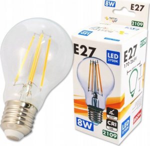 Masterled Mocna żarówka LED E27 8W 800lm filament ciepła 1