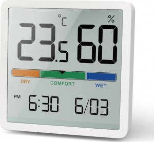Stacja pogodowa GreenBlue Termometr/higrometr GreenBlue,GB380, z funkcją zegara i daty, bateria CR2032, zakres temp. -9.9 st. C do +60 st. C 1