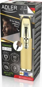 Trymer Adler Profesjonalny bezprzewodowy trymer do zarostu Adler AD 2836g ładowanie przez USB - złoty 10