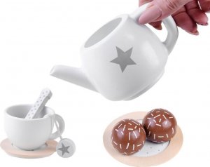 Jokomisiada Drewniany zestaw herbaciany filiżanki taca ZA4124 4