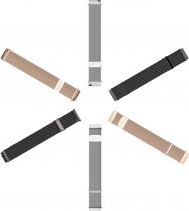 Dux Ducis Dux Ducis Magnetic Strap pasek do Samsung Galaxy Watch / Huawei Watch / Honor Watch / Xiaomi Watch (22mm band) magnetyczna opaska srebrny (Milanese Version) 2