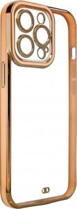 Hurtel Fashion Case etui do Samsung Galaxy A12 5G żelowy pokrowiec ze złotą ramką złoty 1