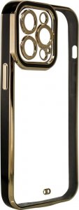 Hurtel Fashion Case etui do Xiaomi Redmi Note 11 Pro żelowy pokrowiec ze złotą ramką czarny 1