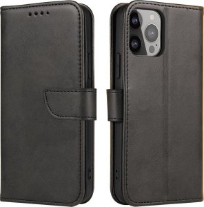 Hurtel Magnet Case elegancki futerał etui pokrowiec z klapką i funkcją podstawki iPhone 14 Plus czarny 1